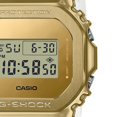 Pre-owned Casio G-shock Metal Covered Gold Ingot Skeleton Gm