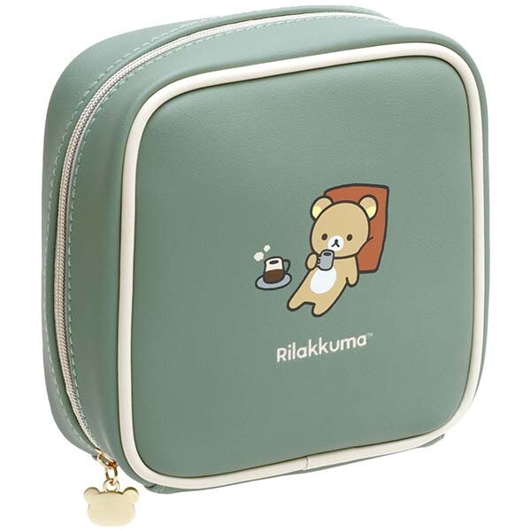 San-X Rilakkuma BASIC RILAKKUMA HOME CAFE Square Pouch Cosmetics Case Makeup Bag