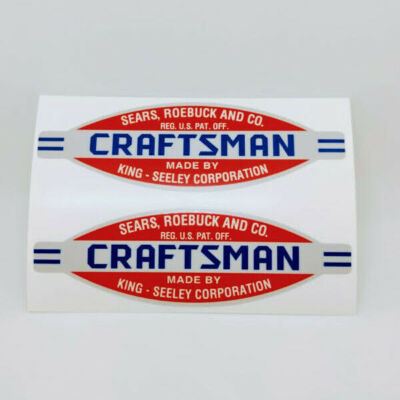 CRAFTSMAN TOOLS KING SEELEY Vintage Style DECALS, 4.5'' Vinyl STICKERS x 2