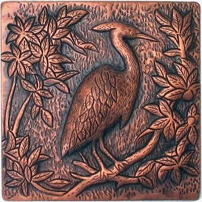 COPPER 4'' x 4'' x 3/8'' DECORATIVE WALL TILE (9 DESIGNS)
