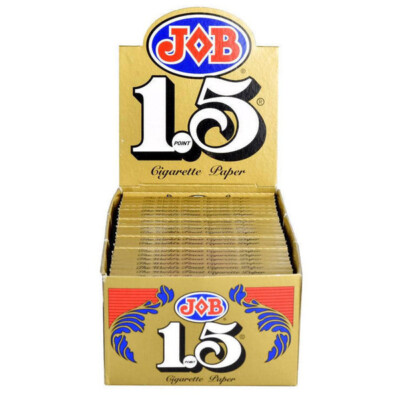 JOB 1.5 Gold Rolling Paper 1 1/2 Cigarette Papers (Full Box of 24)