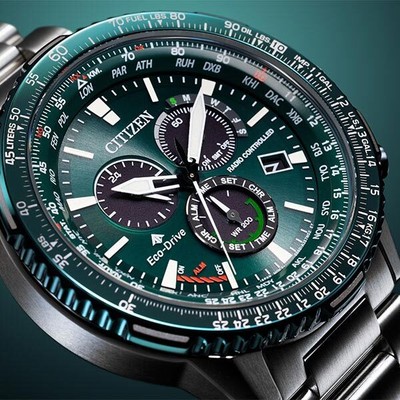 Pre-owned Citizen Cb5004-59w Promaster Eco-drive Radio-controlled Direct Flight Sky
