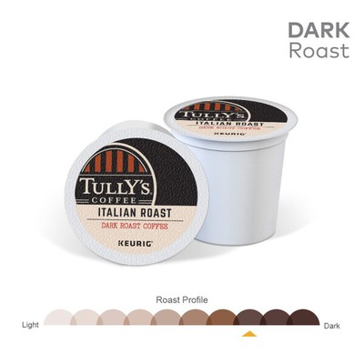 Tully's Coffee Italian Roast, Keurig K-Cup Pod, Dark Roast, 96 Count