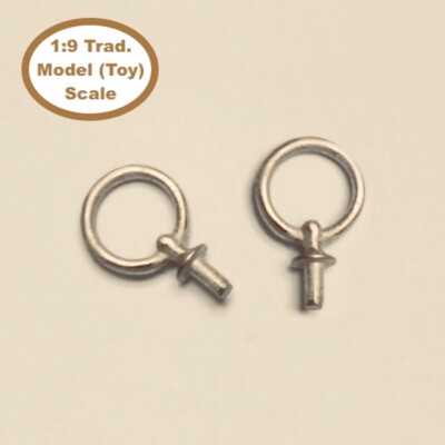 HORSING AROUND Traditional 1:9 Model Horse Scale SINGLE HARNESS TERRETS - Pewter