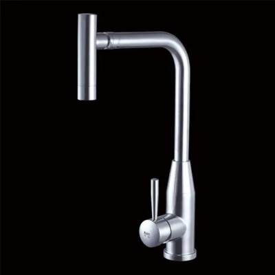 High Arc Top Spout Swivel Brushed Nickel Finish Stainless Steel Faucet AFK3604