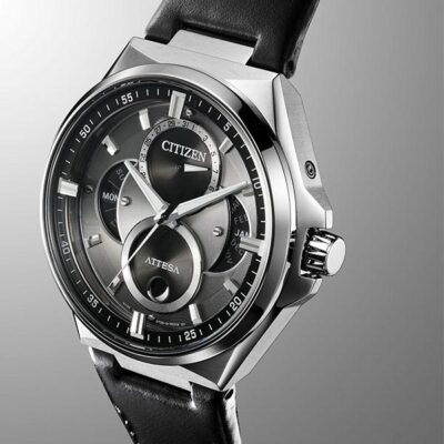 Pre-owned Citizen Attesa Eco-drive Bu0060-09h Silver Black Solar Men's Watch In Box