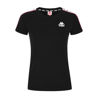

Футболка Kappa 222 Band Apan Slim 303WGP0 Женская футболка Black Band White Fuchsia
