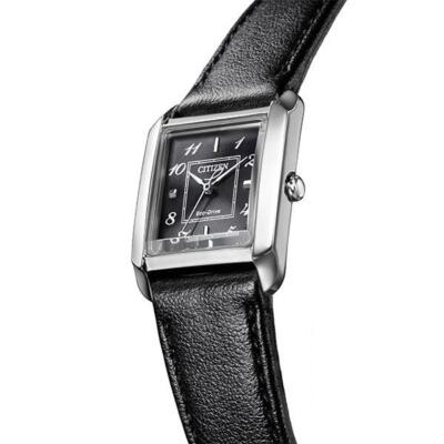 Pre-owned Citizen L Square Collection Ew5600-10e Black Women's Watch In Box