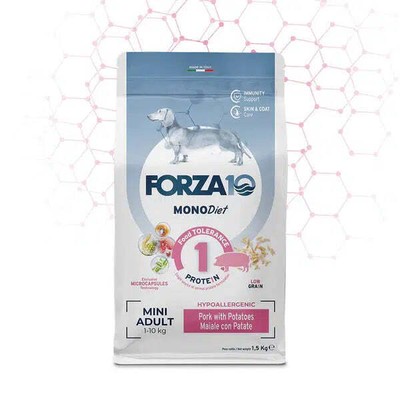 Forza10 Medium Adult Dog Diet Dry Dog Food Pork with Potato, 1,5kg