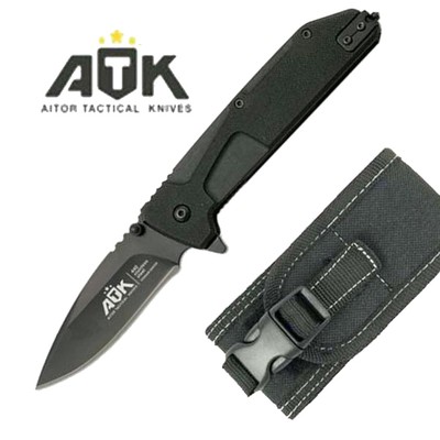 NAVAJA TACTICA ATK ACERO INOX 8,5 CM TITANIUM 16433-C KNIFE MESSER COUTEAU