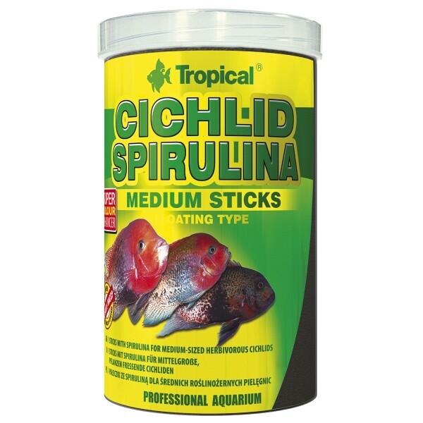 Tropical Cichlid Spirulina Medium Sticks - 1 Liter Futter für Barsche