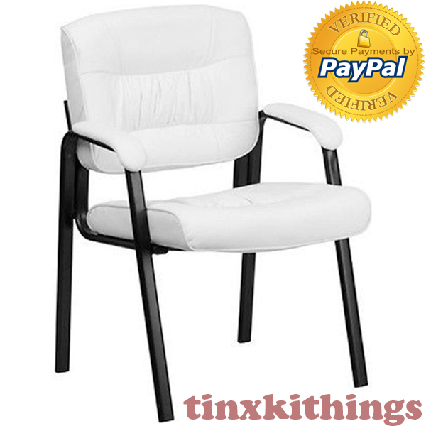 Reception Office Seat Black Metal Frame Finish Padded Arms