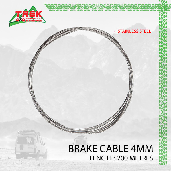 1X Brake Cable 200 Meter 4mm Stainless Steel Camper Box Trailer Caravan Boat