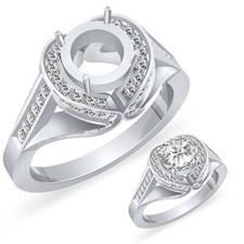 1 CT Round Diamond Engagement Setting Wedding Anniversary Ring 14k