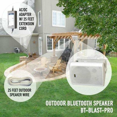 BT Blast Speaker 6.50 In Bluetooth Wireless Indoor Outdoor Water Resistant White