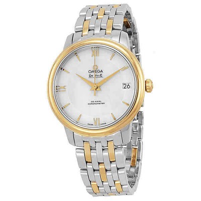 Женские часы Omega DeVille Prestige MOP с циферблатом из стали и желтого золота