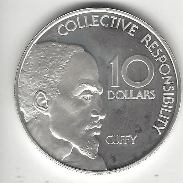 Guyana 10 Dollars 1976, 1.28 oz Silver Proof, Crown size 45 mm,C.O.A. included