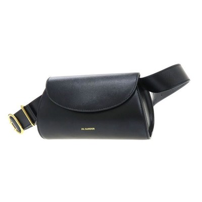 JIL SANDER J07WD0057 Cannolo Shoulder Bag Crossbody Leather Black Ladies