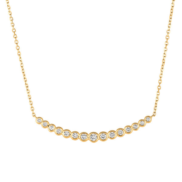Pre-owned Morris 0.65 Carat Natural Diamond Bezel Necklace Pendant 14k White Gold Si 18 Inch