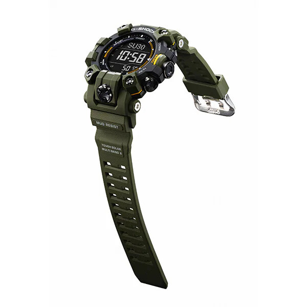 Pre-owned Casio G-shock Gw-9500-3jf Master Of Mudman Triple Sensor Khaki Men's Watch