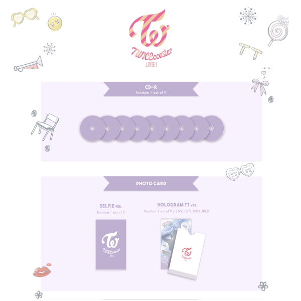 TWICE TWICEcoaster Lane 1 サイン入り Authenticity Check] Signed TWICE Twicecoaster Lane 1 and 2