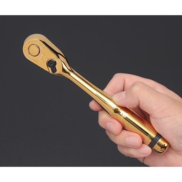 KTC NEPROS 9.5sq iP RATCHET HANDLE NBR390GL 3/8 Gold 7.08in 0.6lb Kyoto Tool