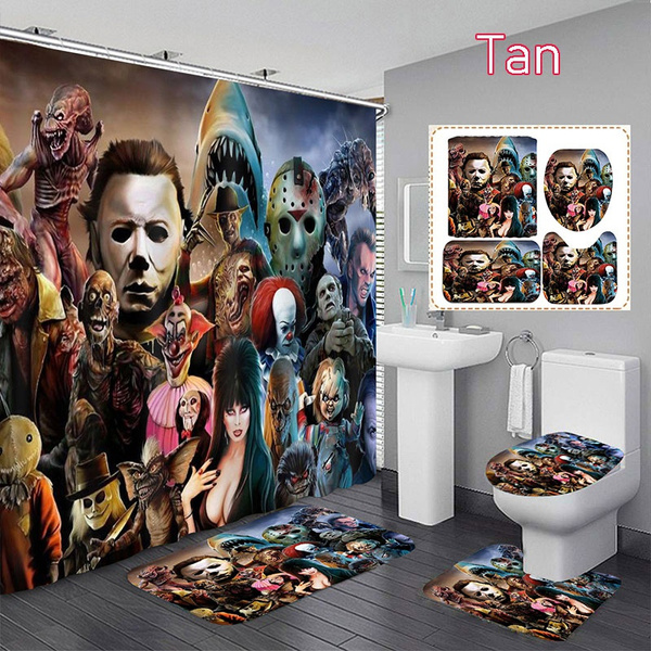 Bathroom Sets Freddy Krueger Jason And Michael Myers Shower Curtain