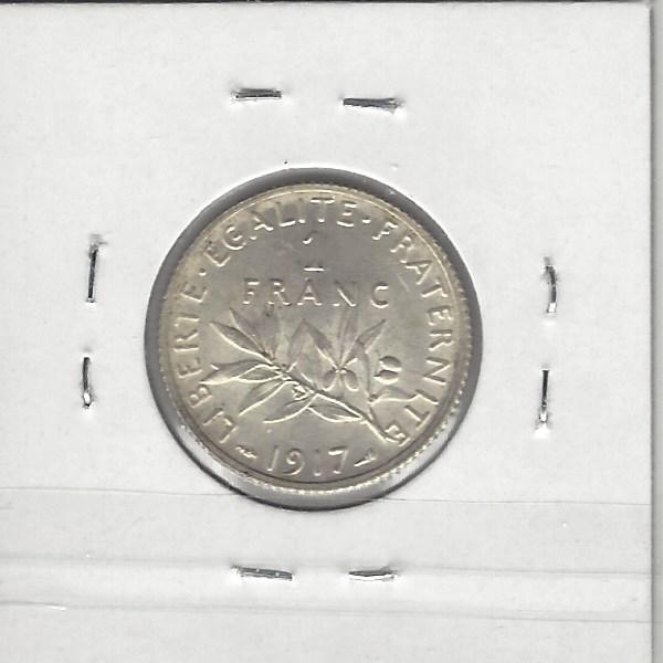 France 1 Franc, 1917, Silver