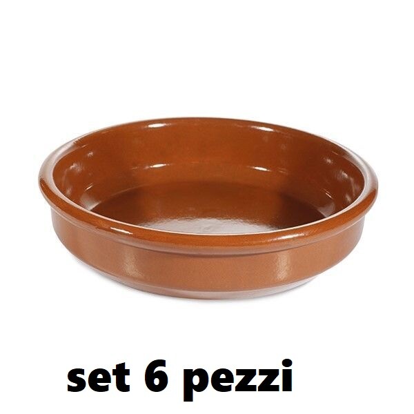 Set 6 Pezzi Tegami Tegamini In Terracotta Senza Manici 20cm bal