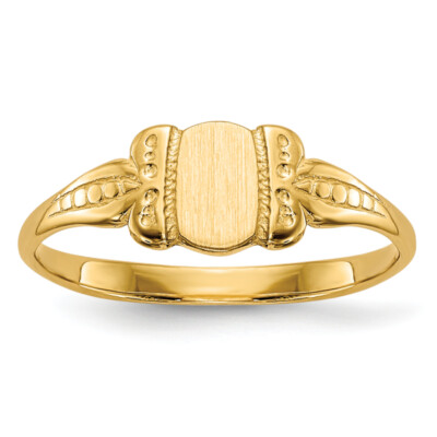 14K Yellow Gold Custom Engraved Signet Ring Handmade Personalized Monogram ...