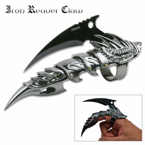 Reaver Finger Ring Claw Stainless Steel Metal Blade Knife