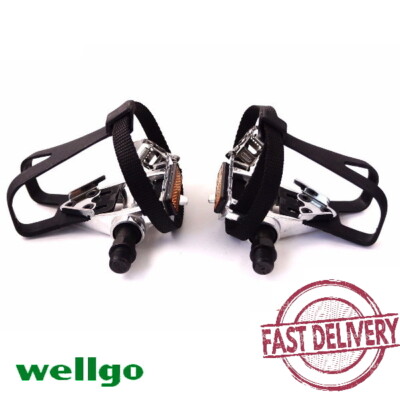 Wellgo LU-209 Toe Clip Straps 9/16'' Pedal Sport Road MTB Fixed Bike Pedals