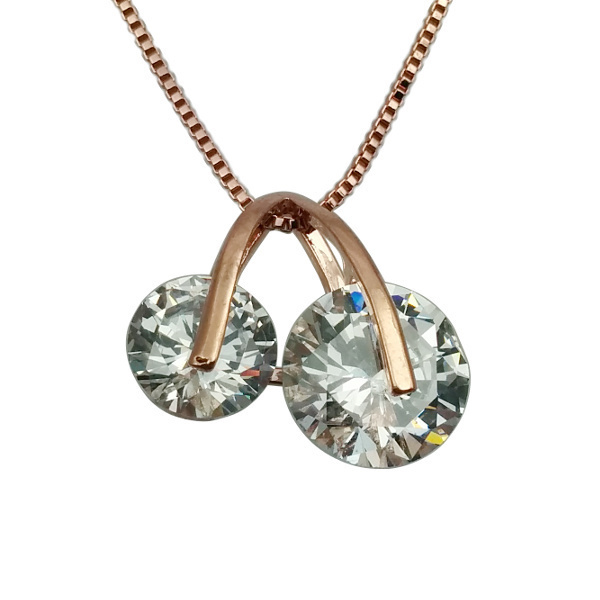 Bijoux De Mode - Collier En Or Rose 18k Avec Cerise (Fn040)