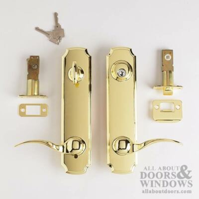 Signature Lockset Active Keyed with Deadbolt Bright Brass Door Handle With Lock