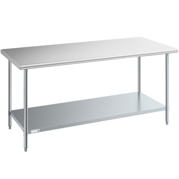30"W x 72"L Stainless Steel Prep and Work Restaurant Table with Undershelf