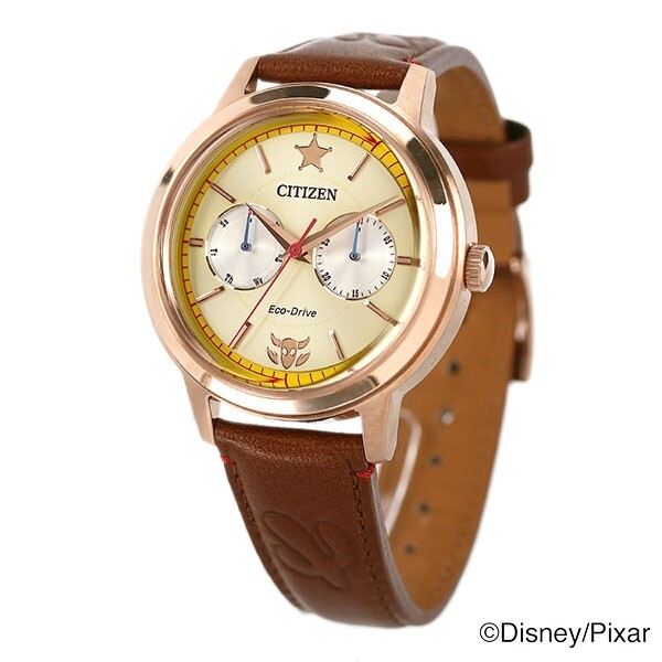 Pre-owned Citizen Disney Collection Toy Story Bu4042-09a Eco-drive Solar Watch Gold Gift