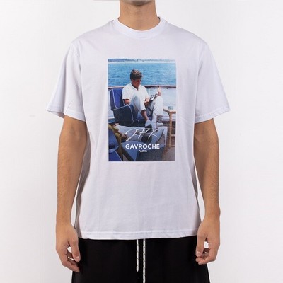 

GAVROCHE PARIS Мужские белые с принтом John Kennedy U861 - Сделано в Италии, Multicoloured