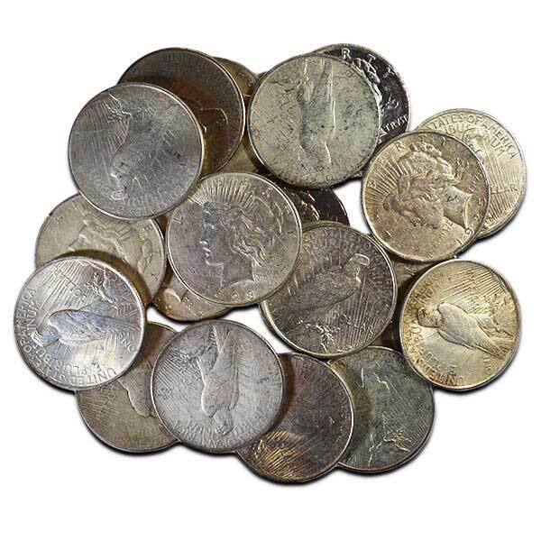 $100 Face Value Circulated US Mint 90% Silver Peace Dollar