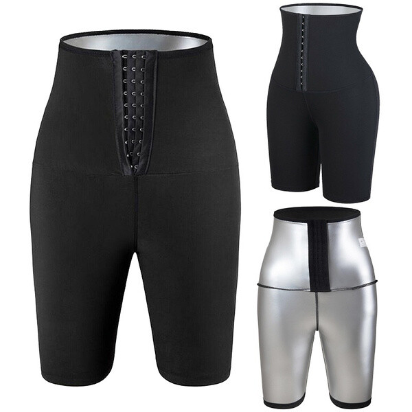 Men Workout Sauna Sweat Pants Hot Thermo High Waist Compression Shorts Shapers