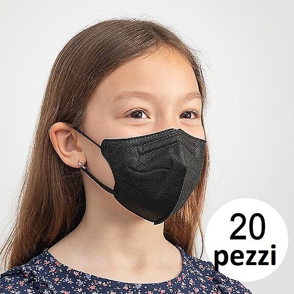 20 Mascherine Ffp2 Per Bambini Certificate Ce Nere Facciali Protettive