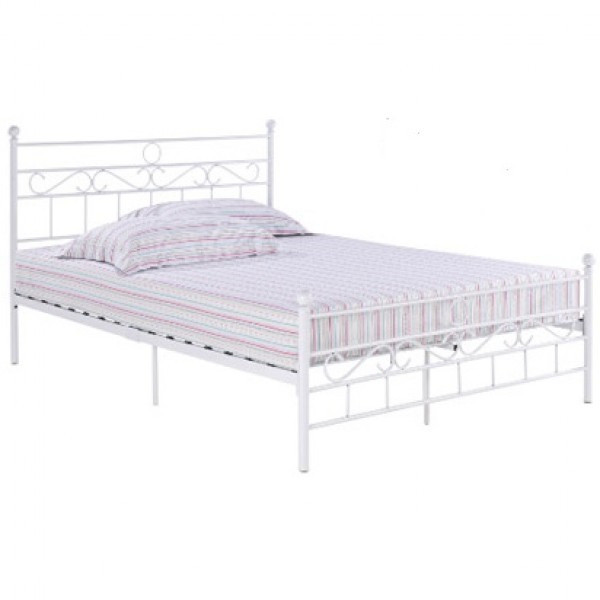 Bargain, Swirl, Metal Bed, Frame, with Ortho, Mattress ...