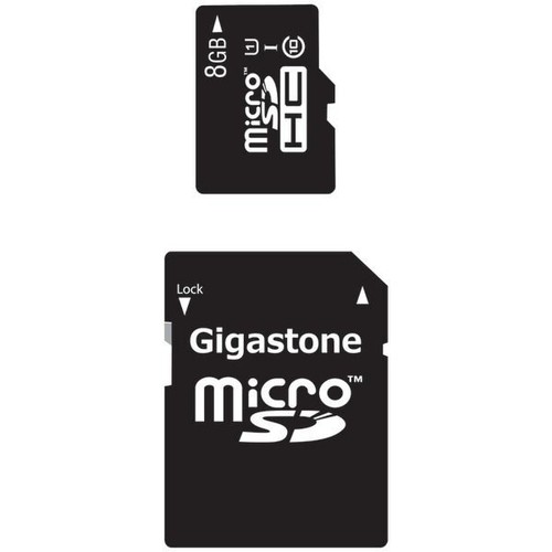 Gigastone GS-2IN1C1008G-R- 8-Гигабайтная карта microSDHC класса 10 UHS-1 и адаптер SD