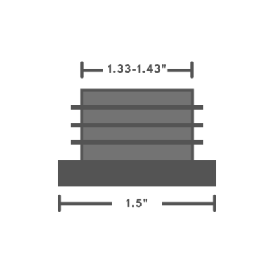 (2) Round 1-1/2" 1.5" 14-20 Gage Black Tubing End Plugs Plastic Insert Caps