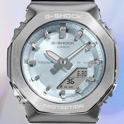 Pre-owned Casio G-shock Minimal Design Gm-s2110-2ajf Trendy Blue Dial In Octagonal Form