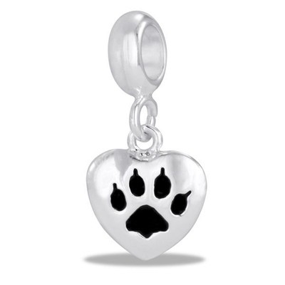 Davinci Beads Dangle Charm - Cat Paw Heart - Buy 2 or More DaVinci and Save!