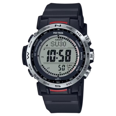 Pre-owned Casio Pro Trek Prw-35-1ajf Gray Climber Solar Atomic Men's Watch In Box