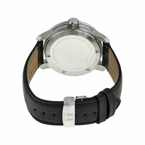 TISSOT TISSOT MEN'S PRC 200 BLACK DIAL BLACK LEATHER STRAP WATCH T055.410.16.057