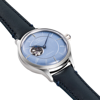 Pre-owned Orient Star Classic Semi Skeleton Rk-nd0012l Blue Automatic Women Watch Box