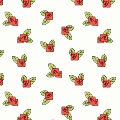 Riley Blake Be Mine Valentine by Janet Wecker-Frisch C12786 White Rose  Cotton