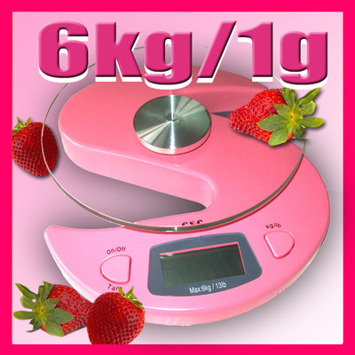G&G 6000g/1g Küchenwaage Briefwaage Digital-Waage KS-Pink